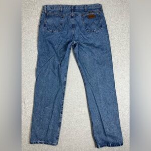 Wrangler 47MWZ Jeans Mens 40x34 Blue Regular Fit Straight‎ Leg Denim Pants